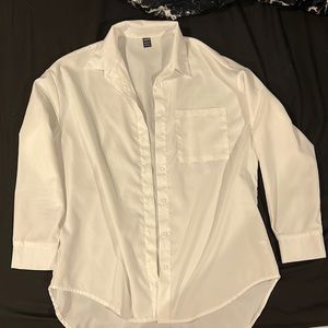 White button down long sleeve dress shirt